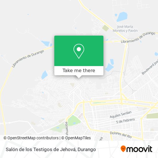 Mapa de Salón de los Testigos de Jehová