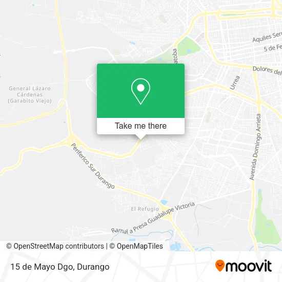 Mapa de 15 de Mayo Dgo