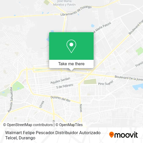Mapa de Walmart Felipe Pescador.Distribuidor Autorizado Telcel
