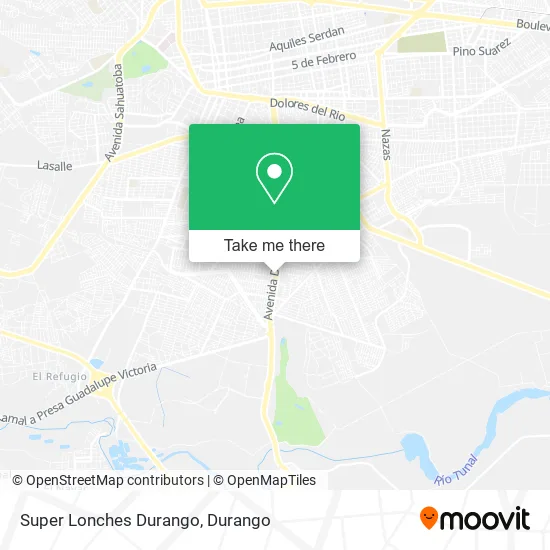 Mapa de Super Lonches Durango
