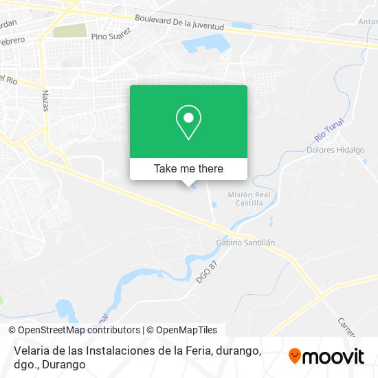 Mapa de Velaria de las Instalaciones de la Feria, durango, dgo.