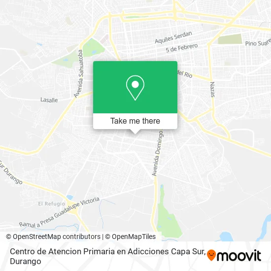 Mapa de Centro de Atencion Primaria en Adicciones Capa Sur