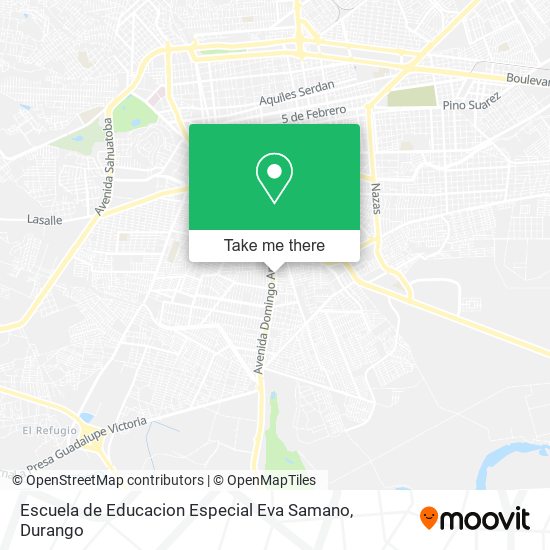 Mapa de Escuela de Educacion Especial Eva Samano