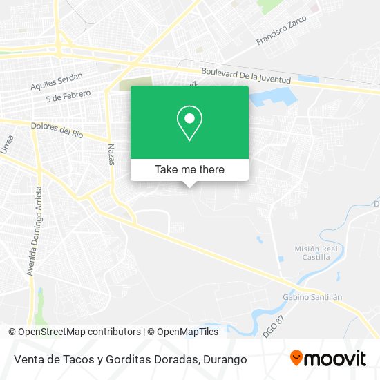 Mapa de Venta de Tacos y Gorditas Doradas