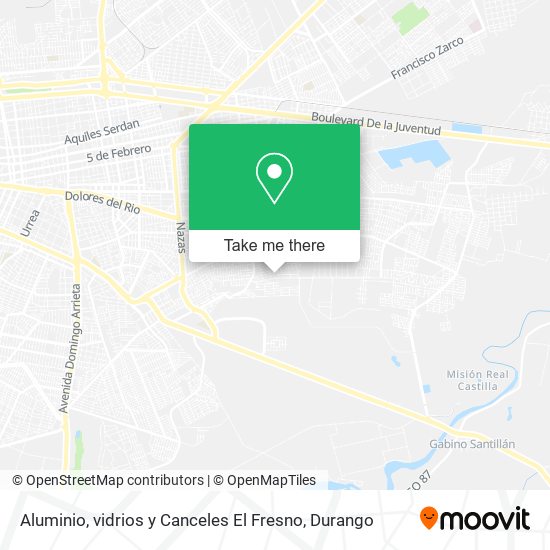 Mapa de Aluminio, vidrios y Canceles El Fresno