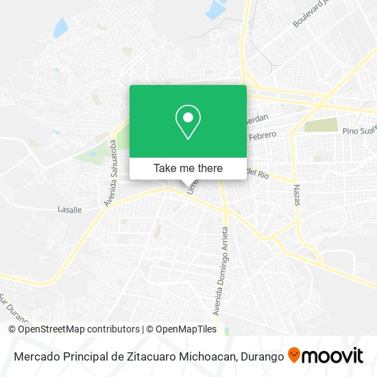 Mapa de Mercado Principal de Zitacuaro Michoacan