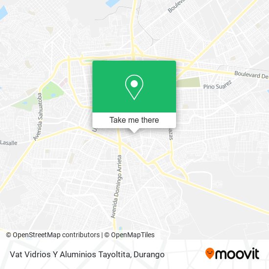 Mapa de Vat Vidrios Y Aluminios Tayoltita