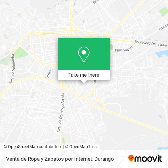 Mapa de Venta de Ropa y Zapatos por Internet