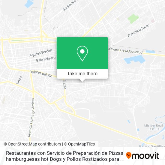 Restaurantes con Servicio de Preparación de Pizzas hamburguesas hot Dogs y Pollos Rostizados para L map