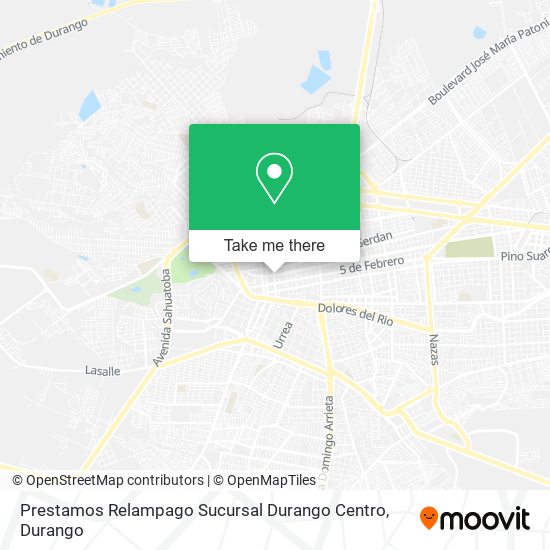 Prestamos Relampago Sucursal Durango Centro map