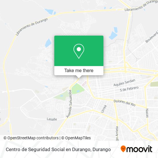 Centro de Seguridad Social en Durango map