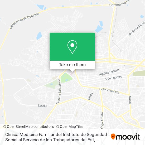 Mapa de Clinica Medicina Familiar del Instituto de Seguridad Social al Servicio de los Trabajadores del Est