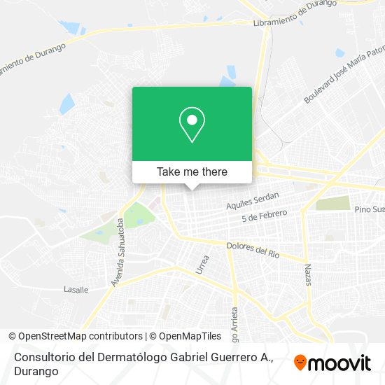 Mapa de Consultorio del Dermatólogo Gabriel Guerrero A.