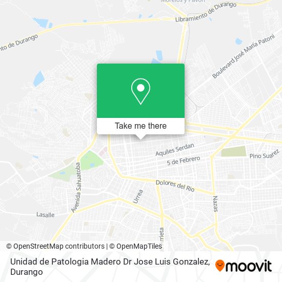 Mapa de Unidad de Patologia Madero Dr Jose Luis Gonzalez