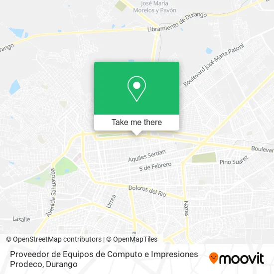 Mapa de Proveedor de Equipos de Computo e Impresiones Prodeco