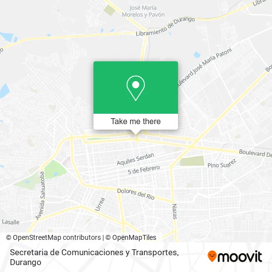Mapa de Secretaria de Comunicaciones y Transportes