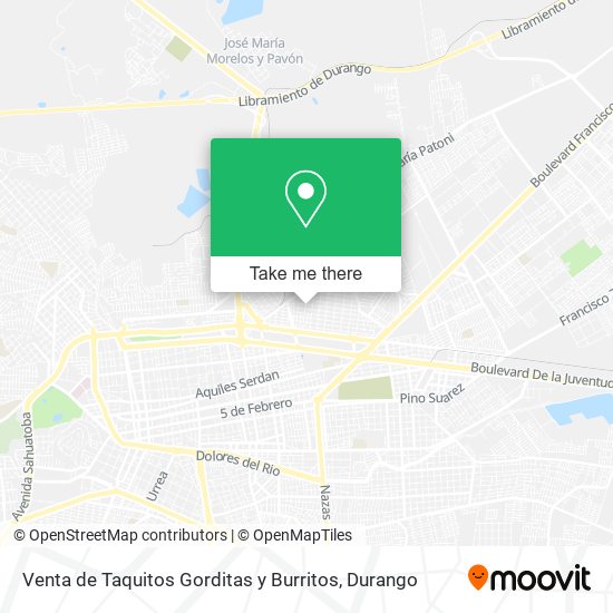 Mapa de Venta de Taquitos Gorditas y Burritos