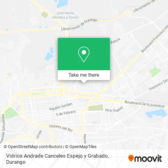Mapa de Vidrios Andrade Canceles Espejo y Grabado