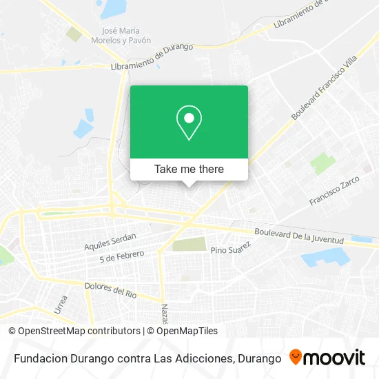 Fundacion Durango contra Las Adicciones map