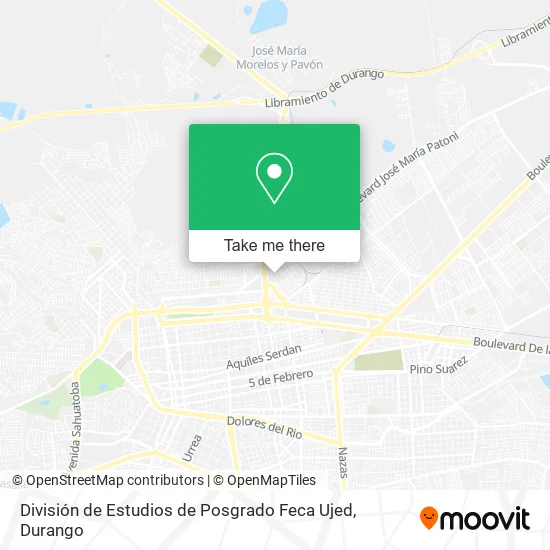 Mapa de División de Estudios de Posgrado Feca Ujed