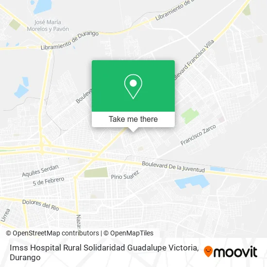 Mapa de Imss Hospital Rural Solidaridad Guadalupe Victoria