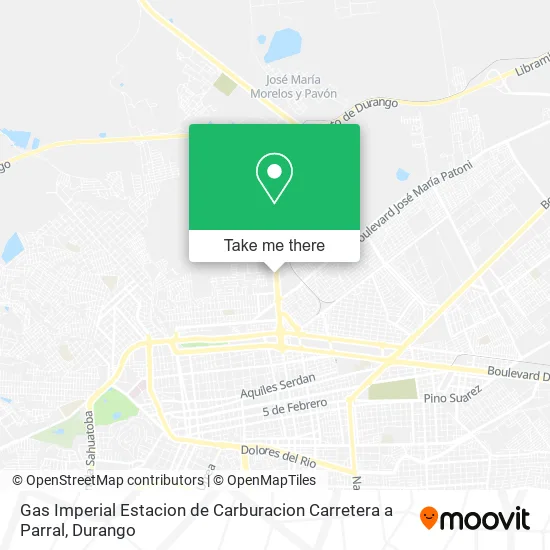 Mapa de Gas Imperial Estacion de Carburacion Carretera a Parral