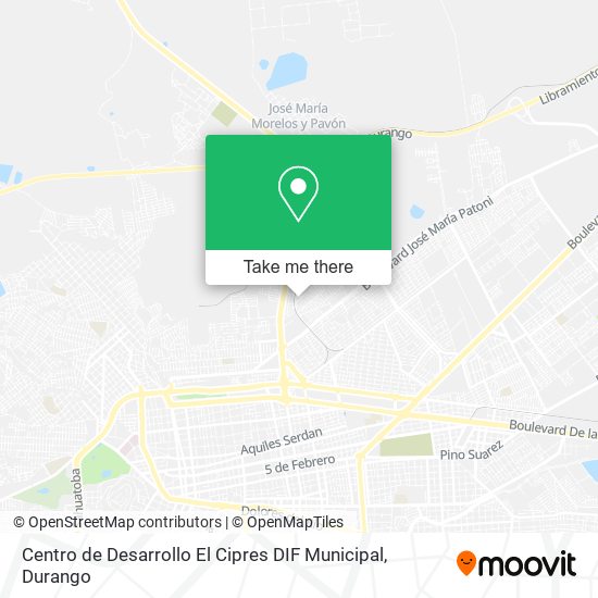 Mapa de Centro de Desarrollo El Cipres DIF Municipal