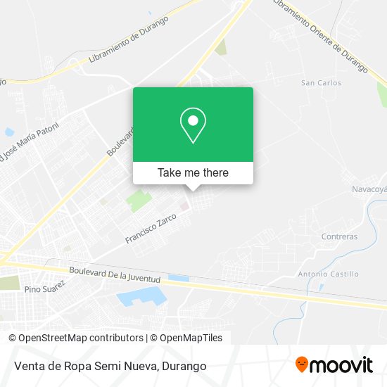 Mapa de Venta de Ropa Semi Nueva