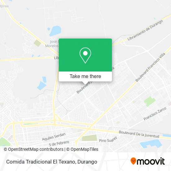 Comida Tradicional El Texano map