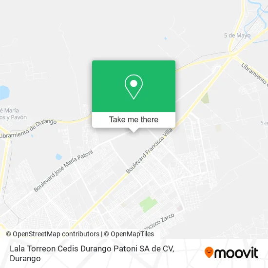 Mapa de Lala Torreon Cedis Durango Patoni SA de CV
