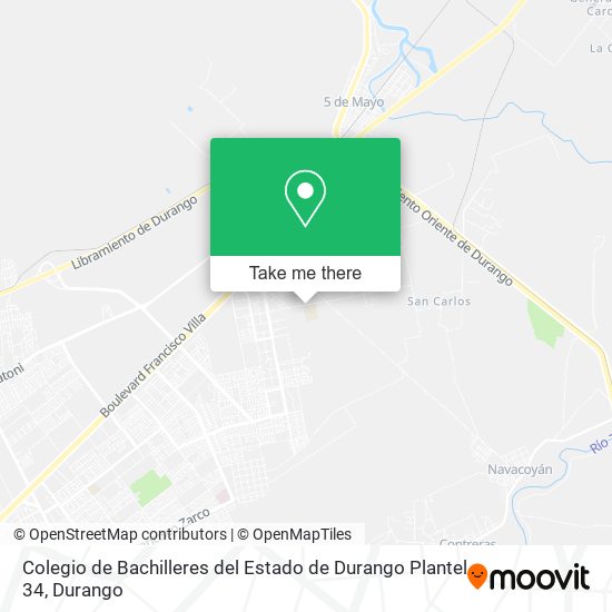 Colegio de Bachilleres del Estado de Durango Plantel 34 map