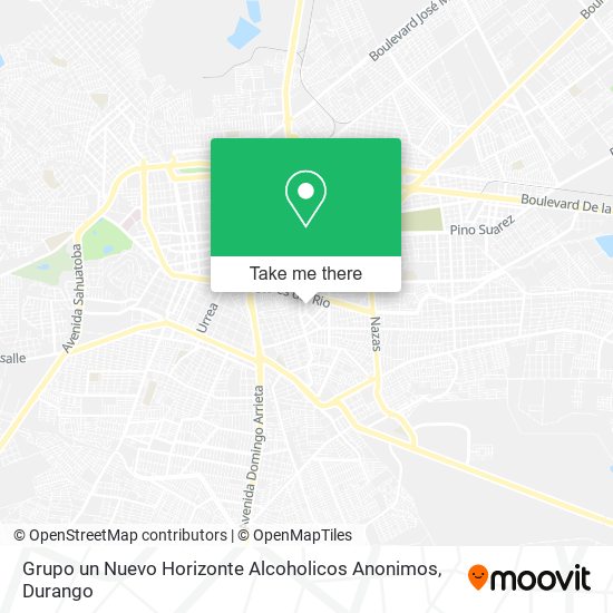 Grupo un Nuevo Horizonte Alcoholicos Anonimos map