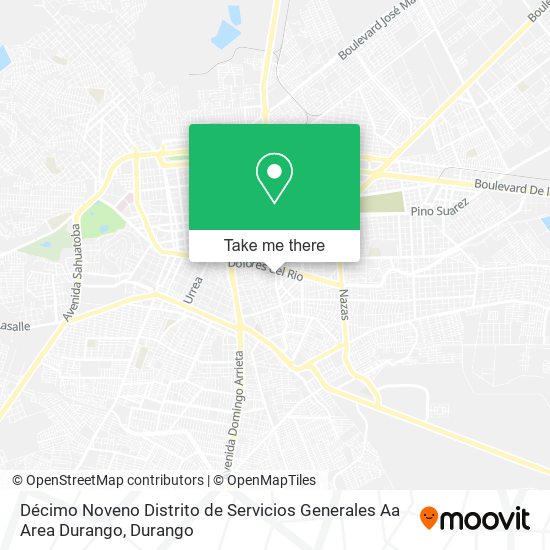 Mapa de Décimo Noveno Distrito de Servicios Generales Aa Area Durango