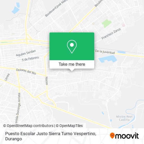 Puesto Escolar Justo Sierra Turno Vespertino map