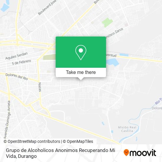 Mapa de Grupo de Alcoholicos Anonimos Recuperando Mi Vida
