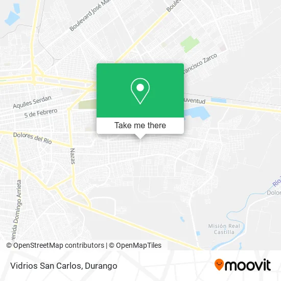 Vidrios San Carlos map