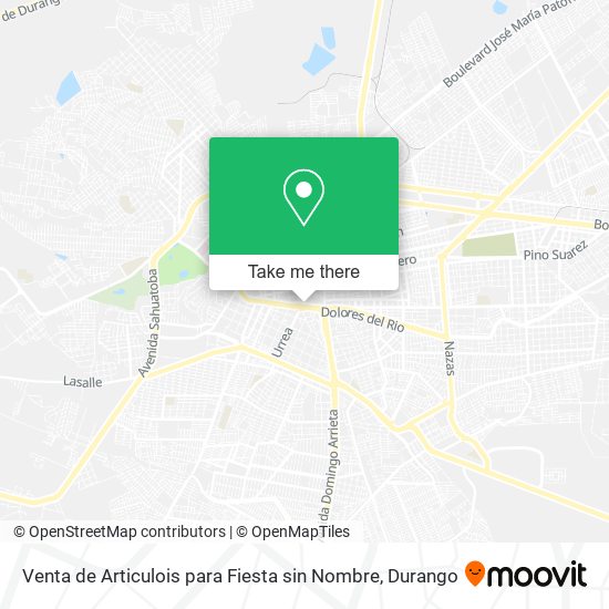 Mapa de Venta de Articulois para Fiesta sin Nombre