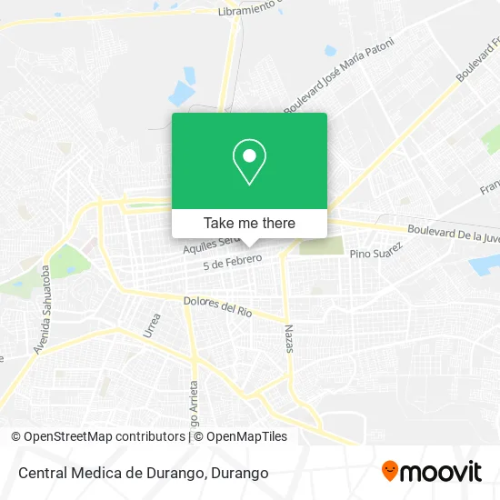 Mapa de Central Medica de Durango
