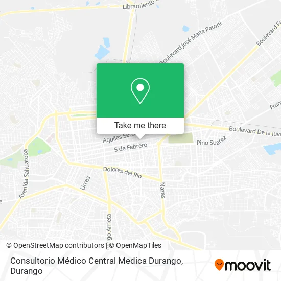 Mapa de Consultorio Médico Central Medica Durango