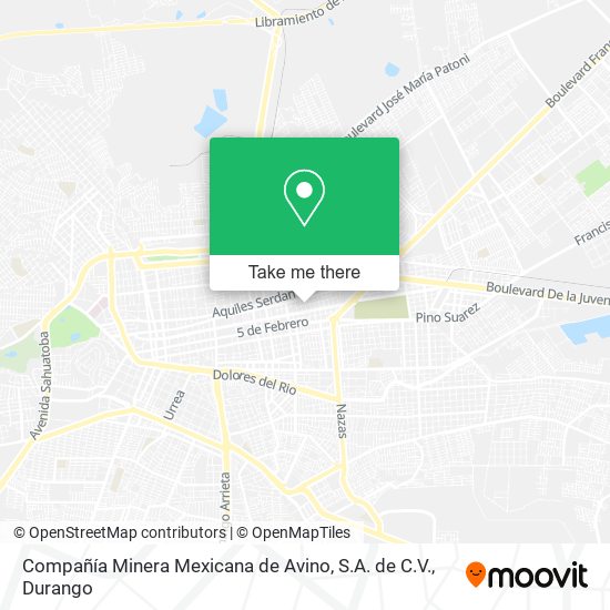 Compañía Minera Mexicana de Avino, S.A. de C.V. map