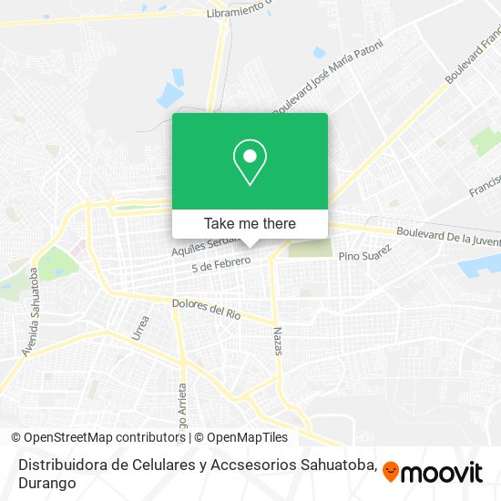 Mapa de Distribuidora de Celulares y Accsesorios Sahuatoba