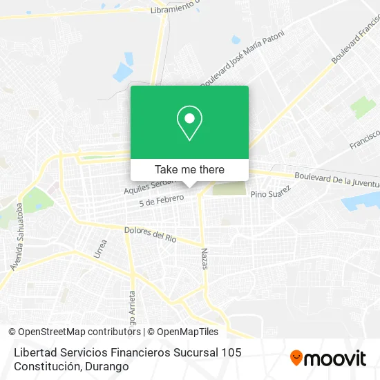 Mapa de Libertad Servicios Financieros Sucursal 105 Constitución