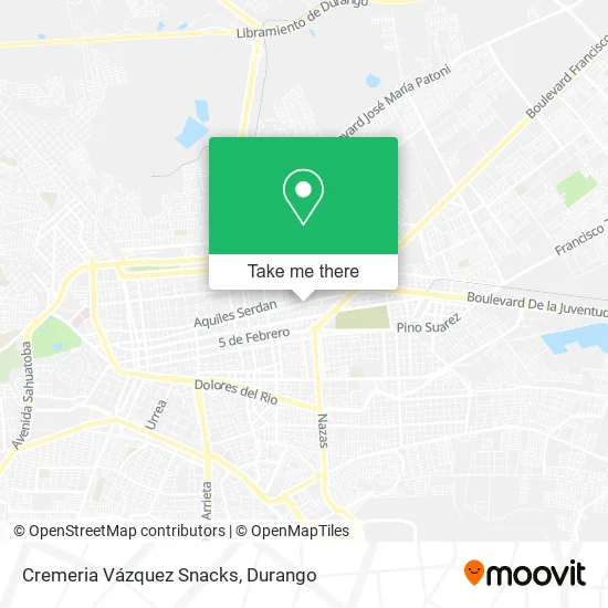 Mapa de Cremeria Vázquez Snacks