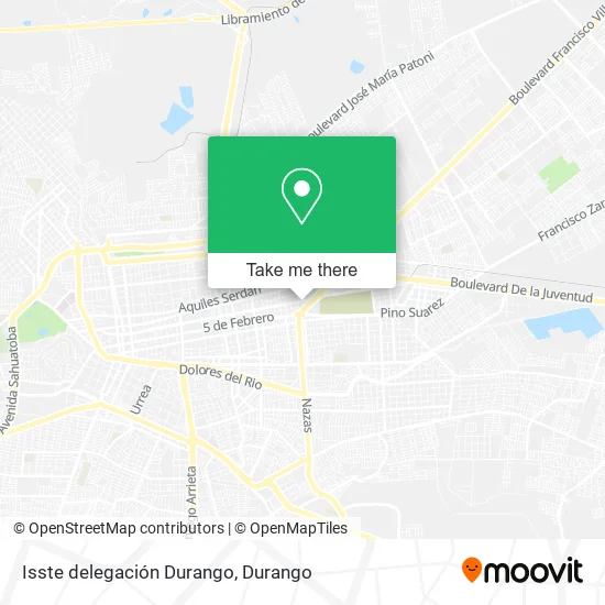 Isste delegación Durango map