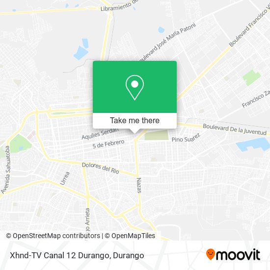 Xhnd-TV Canal 12 Durango map