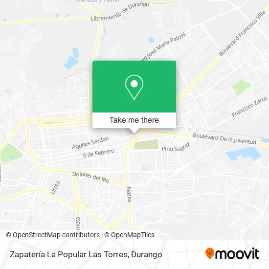 Mapa de Zapatería La Popular Las Torres