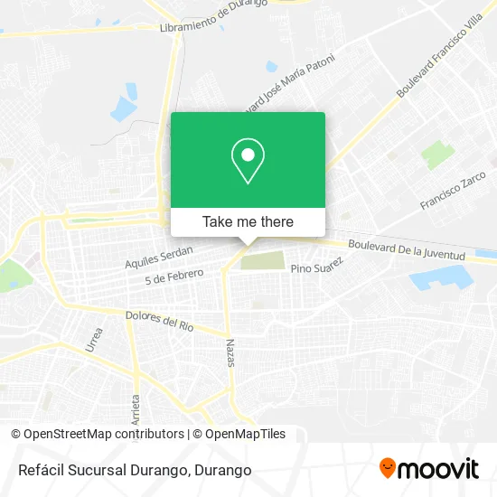 Refácil Sucursal Durango map