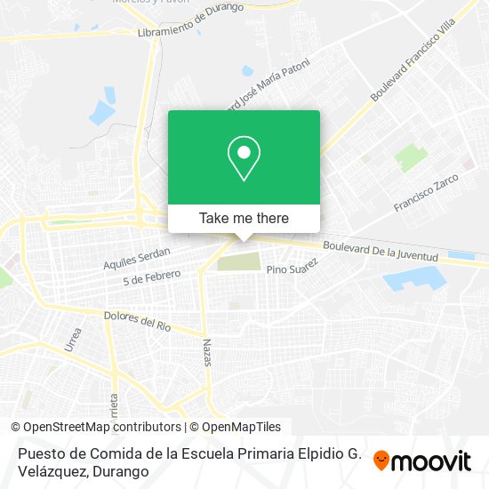 Puesto de Comida de la Escuela Primaria Elpidio G. Velázquez map