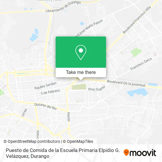 Puesto de Comida de la Escuela Primaria Elpidio G. Velázquez map