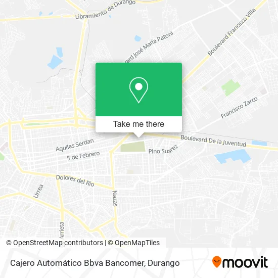 Mapa de Cajero Automático Bbva Bancomer